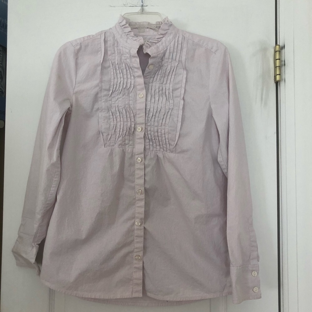 Banana Republic Pink Button-down Smocked Collar Shirt - Business Casual - Size 6